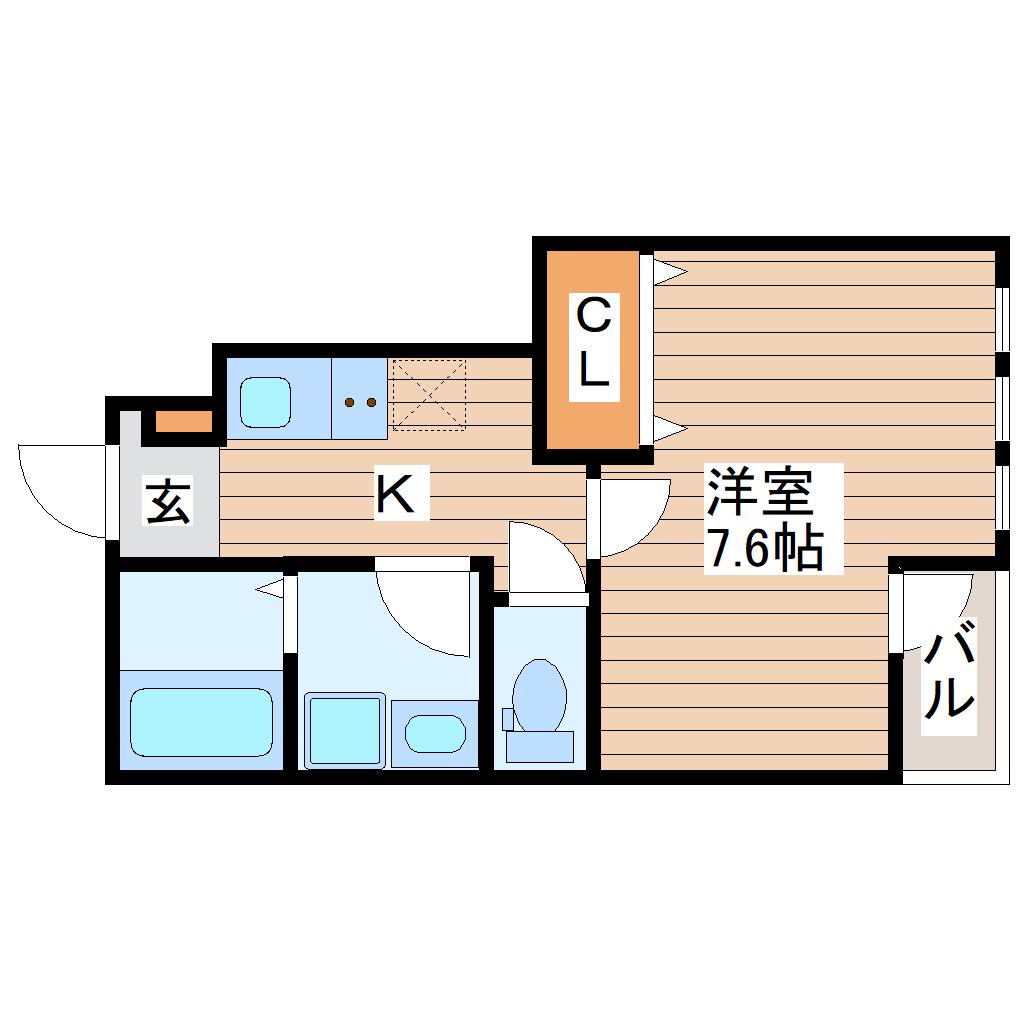 ジュネス米ヶ袋II(1K/1階)の間取り写真