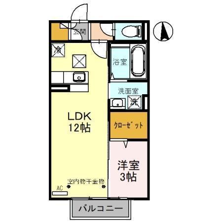 エスペ―ロ(1LDK/1階)の間取り写真