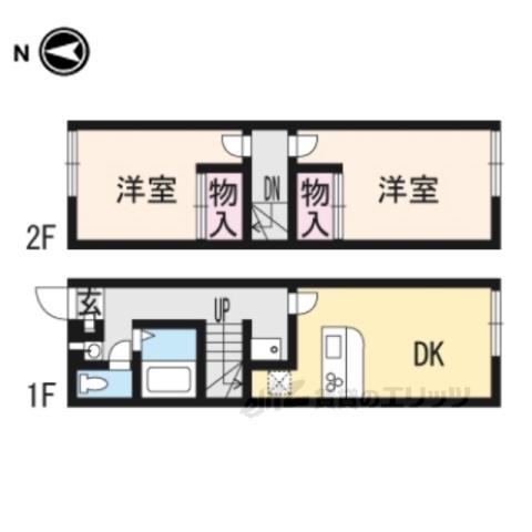 レオパレスいわはし(2DK/1階)の間取り写真