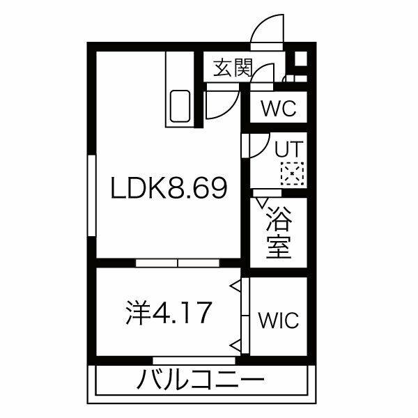 パークサイト東札幌(1LDK/2階)の間取り写真