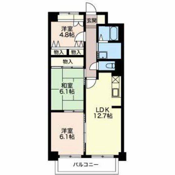 ブランルージュ南町(3LDK/5階)の間取り写真