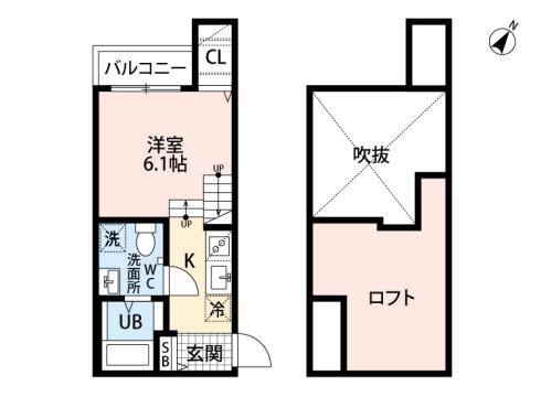 フェリーチェ井尻(ワンルーム/2階)の間取り写真