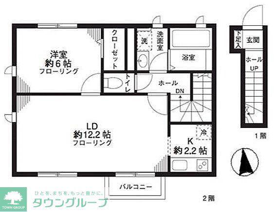 グリーンコーポ武蔵関(1LDK/2階)の間取り写真