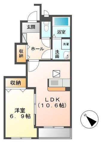 コモド ピノⅢ(1LDK/1階)の間取り写真