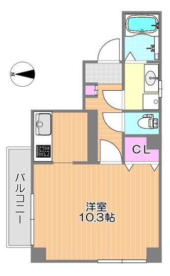 BELLAGIO(ワンルーム/4階)の間取り写真