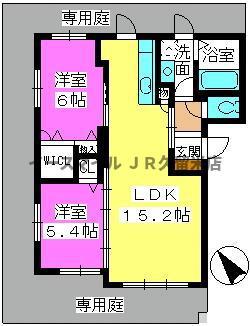 ラフィーネ(2LDK/3階)の間取り写真