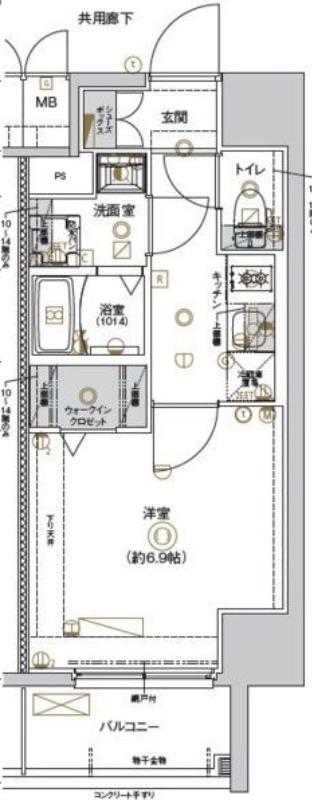 CREST TAPP黒川(1K/11階)の間取り写真