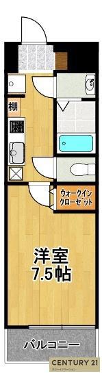 HRフロントリーガル難波ウエスト(1K/8階)の間取り写真