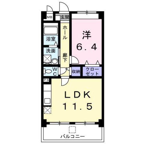 サン・アルバーダ(1LDK/2階)の間取り写真