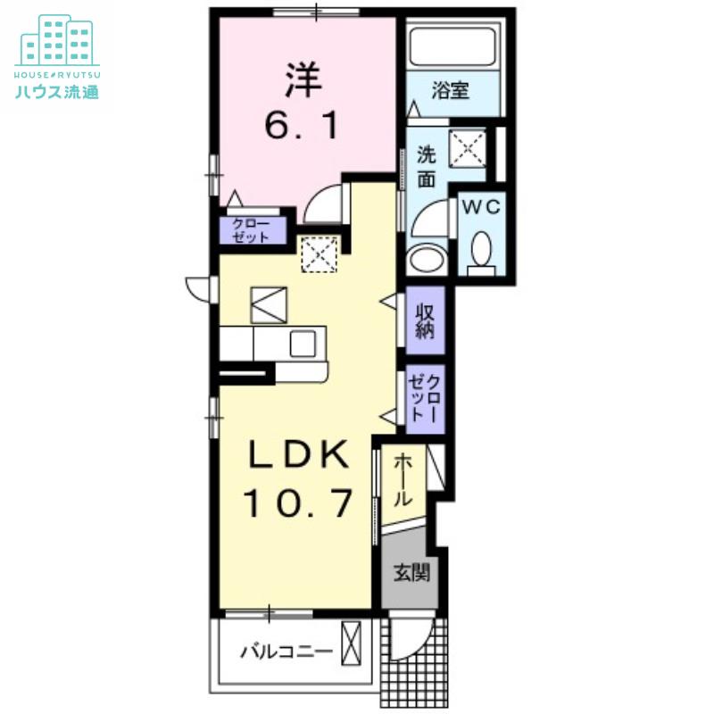 ルミエール エヴァン(1LDK/1階)の間取り写真