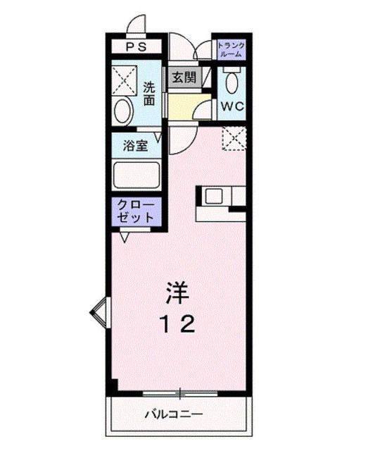 サンハイム桜木(ワンルーム/1階)の間取り写真