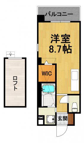 ラフィーネ伊丹5(ワンルーム/3階)の間取り写真