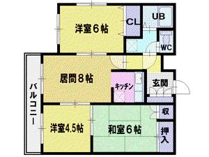 イメージ307(3DK/2階)の間取り写真