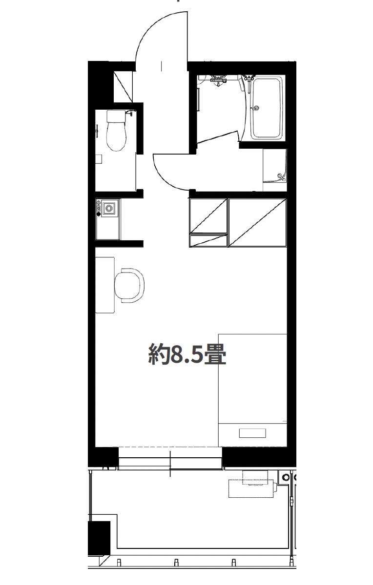 TRIAL HOUSE TAMESU(ワンルーム/6階)の間取り写真