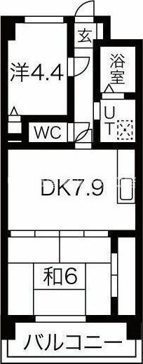 オルゴグラート放出(2LDK/2階)の間取り写真