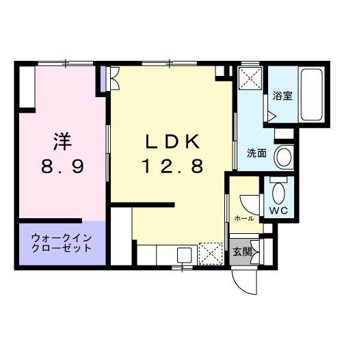 アリビオ(1LDK/1階)の間取り写真