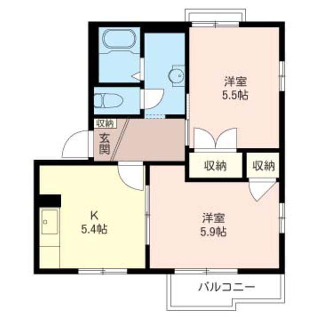 シャロンハイム A(2K/1階)の間取り写真