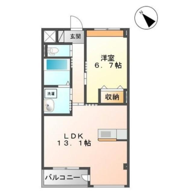 グランディールマンション(1LDK/3階)の間取り写真