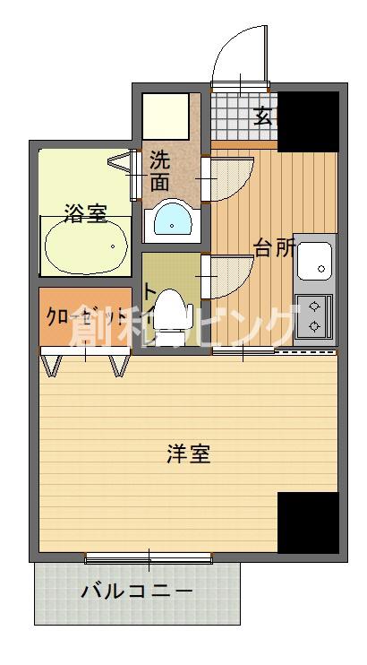 フォレスト赤迫(1K/2階)の間取り写真