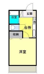 中央ハイツVI(1K/2階)の間取り写真
