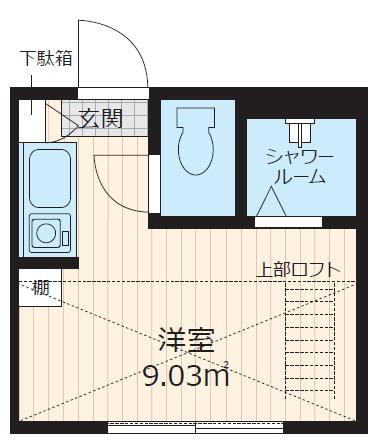 アヴァンティ高田馬場(ワンルーム/B1階)の間取り写真
