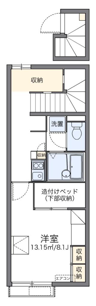 レオパレスSTAGE A II(1K/2階)の間取り写真