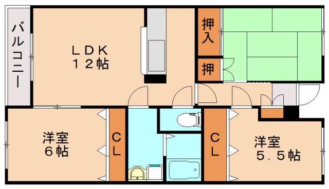 第7江藤ビル(3LDK/3階)の間取り写真