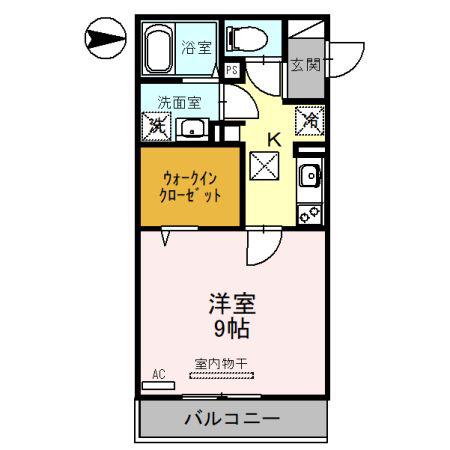 FLORESTA日進(1K/3階)の間取り写真