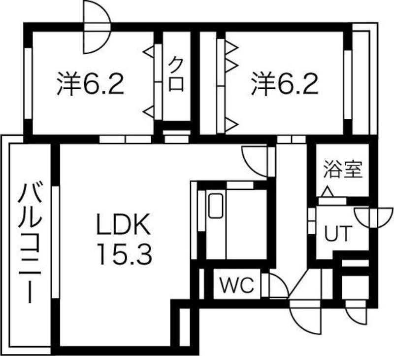 アコール栄町I(2LDK/2階)の間取り写真