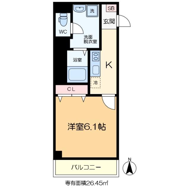 GRANZ COURT(1K/4階)の間取り写真