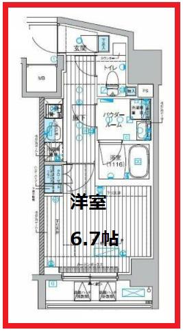 メインステージ押上V(1K/8階)の間取り写真