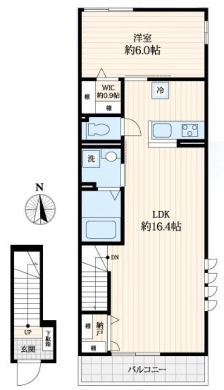MAISON ROSE(1LDK/2階)の間取り写真
