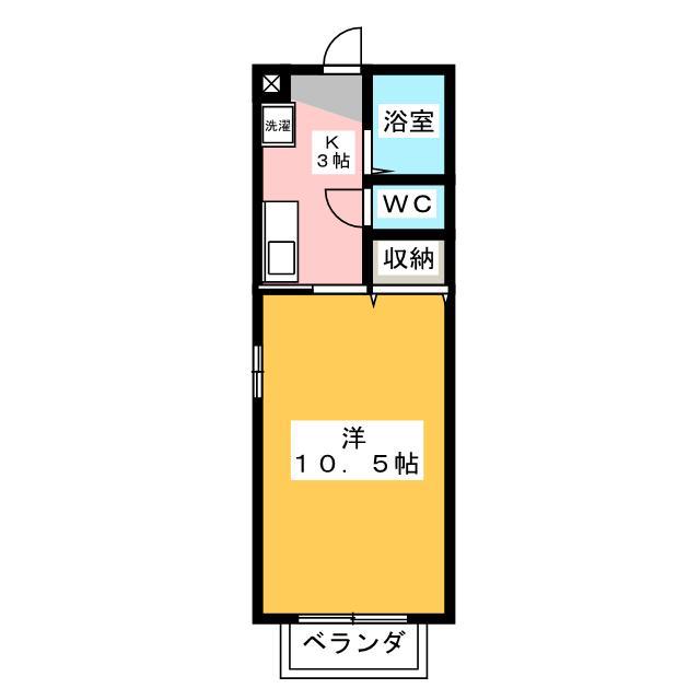 秘密基地(1K/2階)の間取り写真