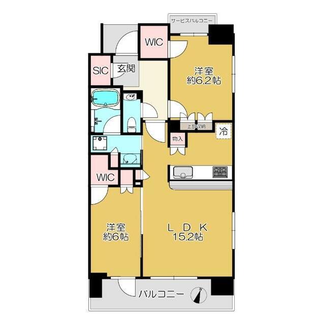 ザ・パークハウス愛宕虎ノ門 部屋番号504(2LDK/5階)の間取り写真
