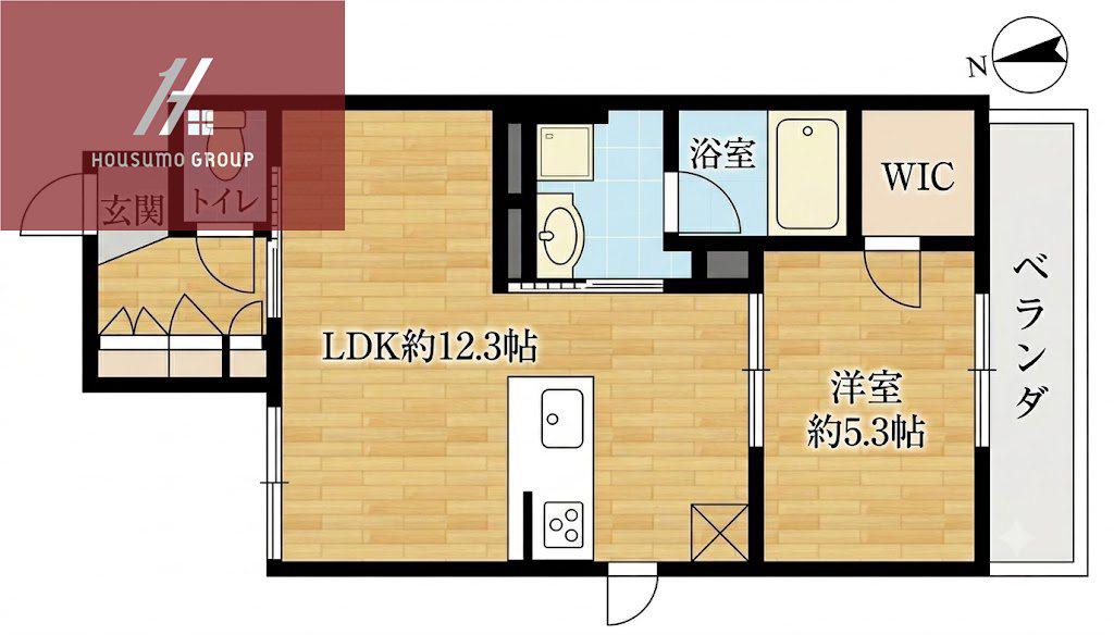 シャーメゾン菱屋東(1LDK/2階)の間取り写真