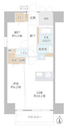 DAIYASTORK阿波座(2LDK/7階)の間取り写真