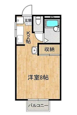 松山ハイツ B棟(1K/1階)の間取り写真