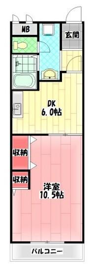 アサヒマンション(1DK/4階)の間取り写真