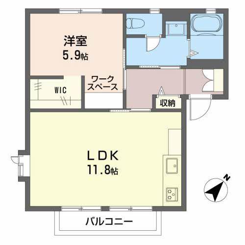 シャローグレイス(1LDK/2階)の間取り写真