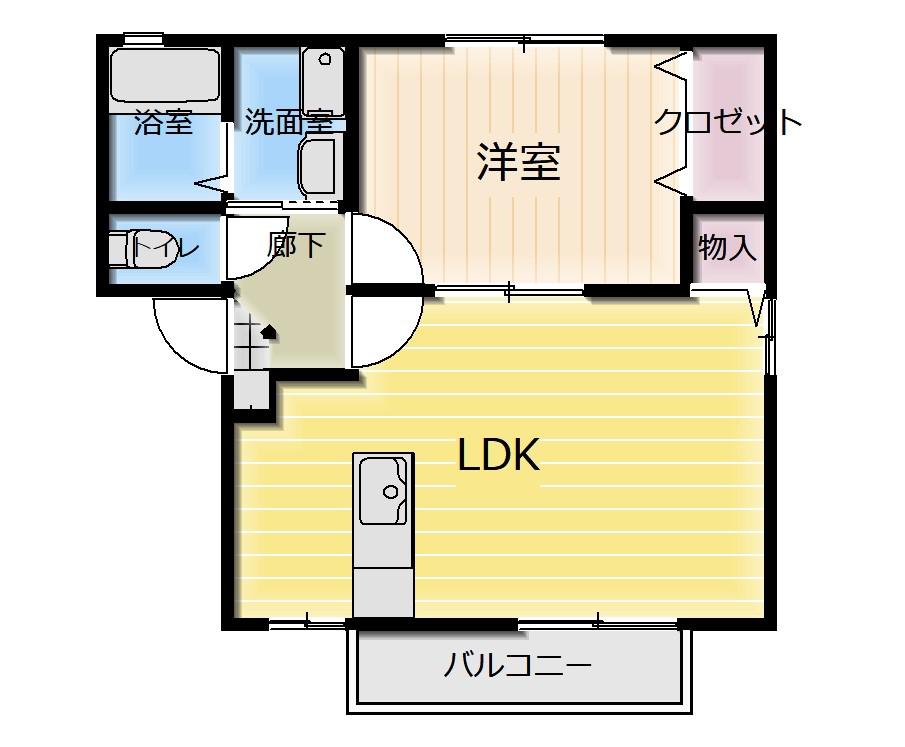 PA グリーングラスE(1LDK/2階)の間取り写真