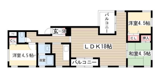 ARK-IO(3LDK/3階)の間取り写真
