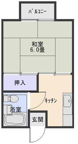 コーポホワイト(1K/2階)の間取り写真