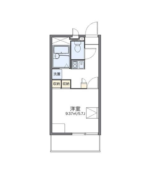 レオパレスプラムフィールド(1K/3階)の間取り写真