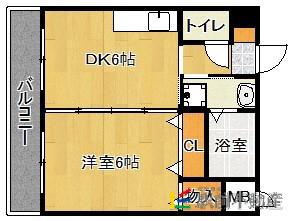 イーストヒルズ和白丘(1DK/1階)の間取り写真