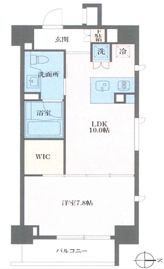 MFPRコート麻布十番(1LDK/6階)の間取り写真