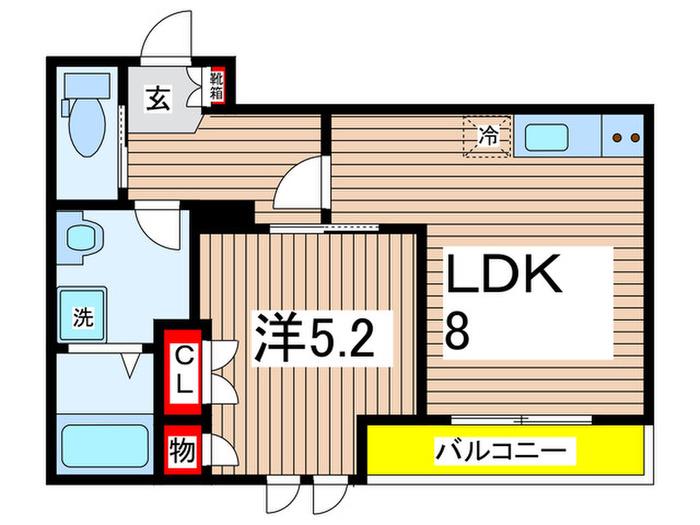 INHIDEBIT(1LDK/2階)の間取り写真