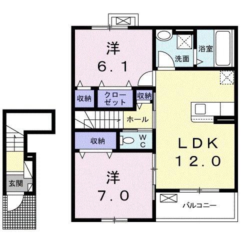ファインメゾン(2LDK/2階)の間取り写真