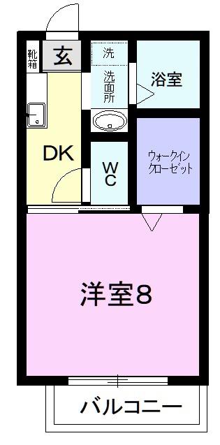 ペアパレスA(1K/1階)の間取り写真