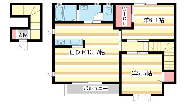 POSTAI(2LDK/2階)の間取り写真