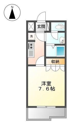 ヴァールハイト(1K/2階)の間取り写真